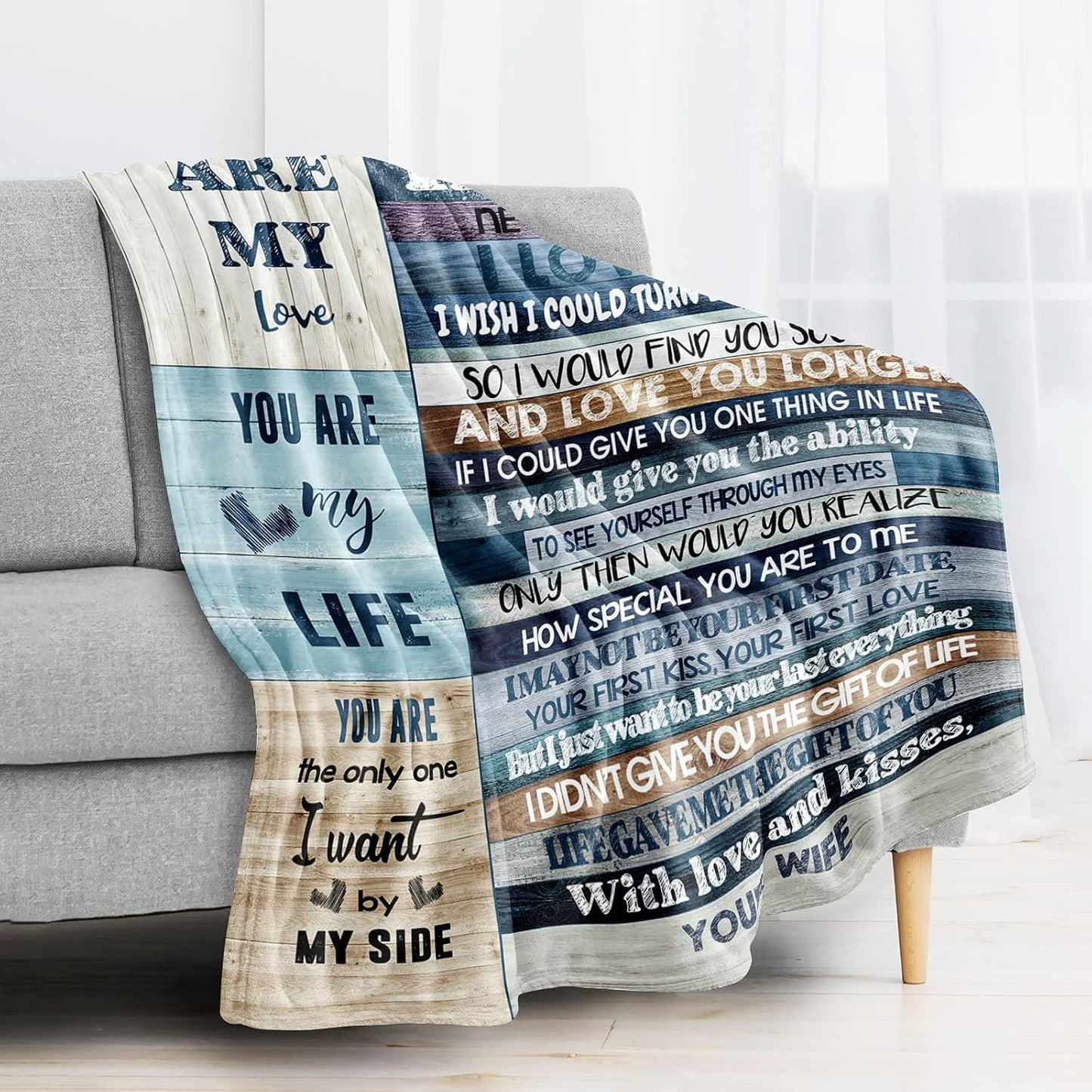 Gifts for Husband, Husband Gifts Blanket from Wife, Anniversary Romantic Gifts for Him, Birthday Gifts for Husband Blanket 60"X50", Husband Gifts for Christmas Valentine Father'S Day, Hubby Gifts