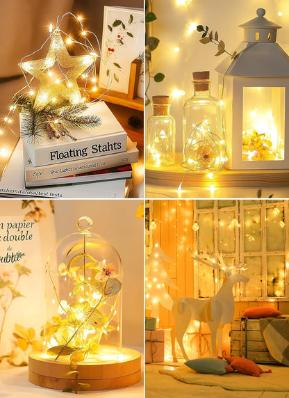 Fairy Lights Plug In, 40Ft 120 LED Waterproof Firefly Lights on Copper Wire - UL Adaptor Included, Starry String Lights for Wedding Indoor Outdoor Christmas Patio Garden Decoration, Warm White