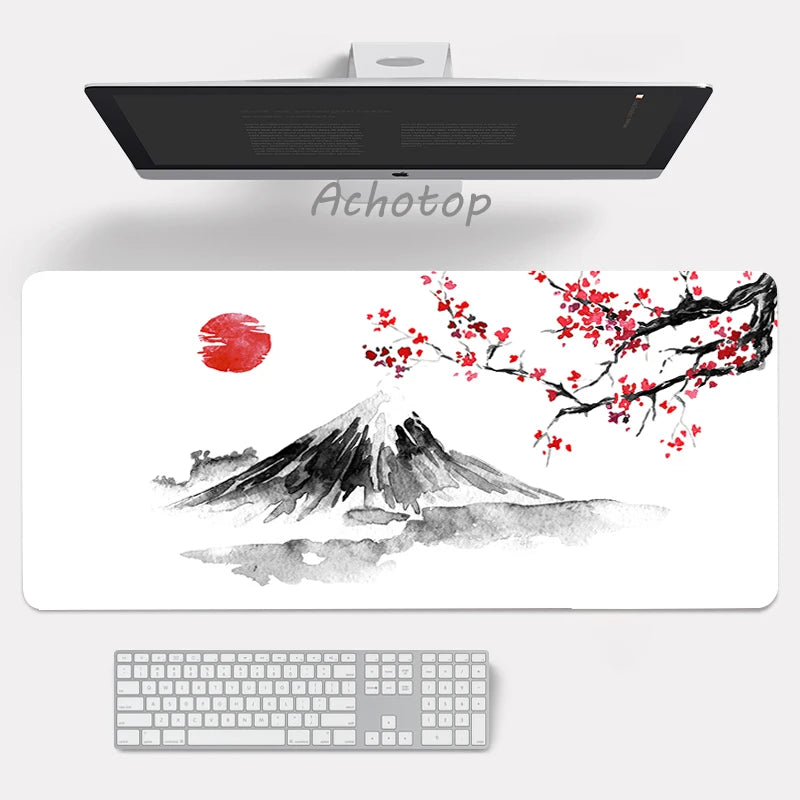 Black and White Mouse Pad Anime Gming Keyboard Mouse Pad PC Gamer Computer Rubber Japanese Mouse Pad XL Cute Office Desk Mats