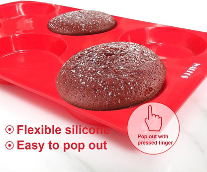 Silicone Whoopie Pie Baking Pans, 2 Pcs Non-Stick Muffin Top Pan. Food Grade and BPA Free Silicone, Great for Muffin, Eggs, Tarts and More, Dishwasher Safe