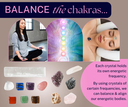 Crystals and Stones - 17Pc Chakra Stones, Gemstones and Crystals. Meditation Accessories, Healing Stones. Real Crystals, Chakra Crystals Kit, Raw Crystals. Witchcraft Kit Crystal Décor