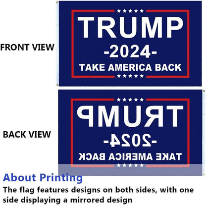 Donald Trump 2024 Flag - Take America Back Flag, 3X5Ft, 2 Packs.Perfect for Re-Elect Trump Outdoor Indoor Decor1