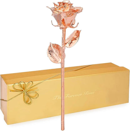 Real Rose Gold Rose, Genuine One of a Kind Rose Hand Dipped in 24K Gold Roses to Last a Lifetime