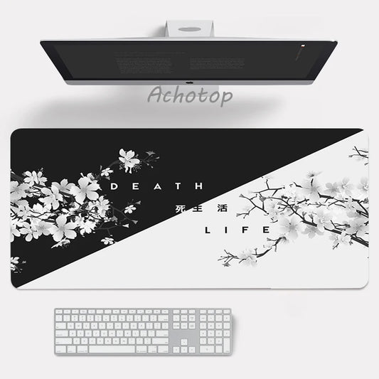 Black and White Mouse Pad Anime Gming Keyboard Mouse Pad PC Gamer Computer Rubber Japanese Mouse Pad XL Cute Office Desk Mats